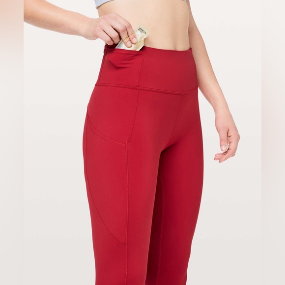 Lululemon Fast & Free 7/8 Tight II Non-Reflective Nulux 25" Dark Red W5BXQS SZ 4 - Picture 5 of 13